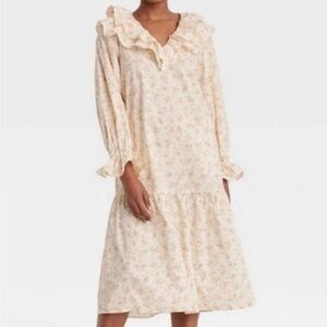 Who What Wear Women Ruffle Charming Floral Midi Dress NWT Size S